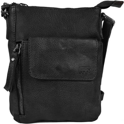 Bear Design Davide Kleine Leren Crossbodytas / Schoudertas Dames - Leer - Zwart