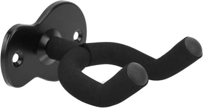 Gitaarhouder Muur - Instrumenten Hanger - Veilige Opslag - Spons Bescherming - 14.99 x 11 cm - Zwart