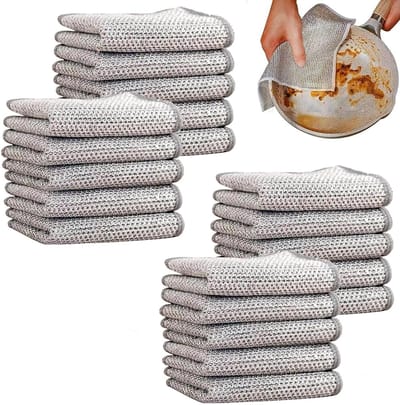 20 Stuks Draadvaatdoeken - Raamdoeken - Vaatdoekjes - Draadvaatdoek - Wire Dishcloth - Stalen Reinigingsdoek - Voor Het Reinigen Van Pannen, Fornuizen, Bakplaten, Ovens En Grills - Geschikt Voor Hardnekkige Vlekken - 20*20cm