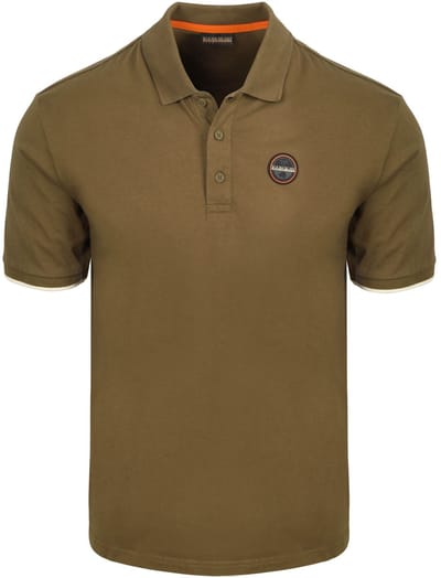 Napapijri E-Badge Polo Olijfgroen - Maat M - Heren