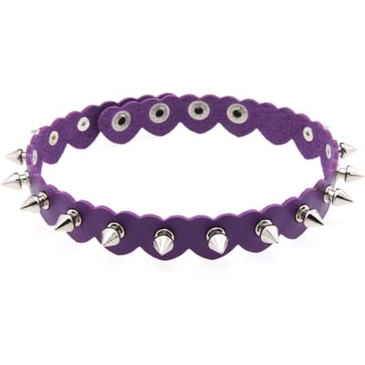 Mode Punk Gothique Rivet Vague Cuir PU Collier Ras-du-cou Fête Halloween Noël Anniversaire Créatif Saint-Valentin blue