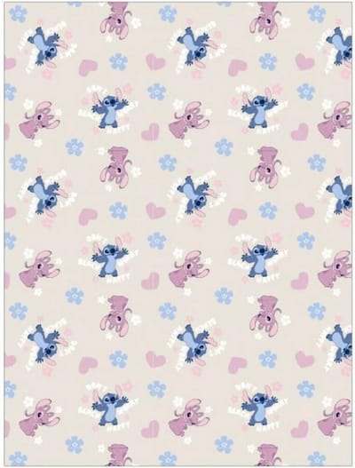 Stitch fleece plaid beige 110 x 150 cm - polyester