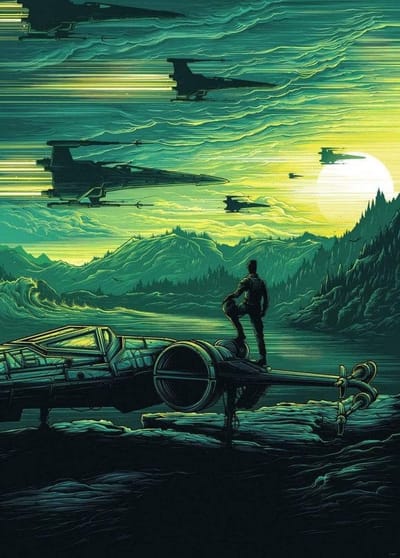 Fotobehang - Star Wars X-Wing Assault Takodana 200x280cm - Vliesbehang