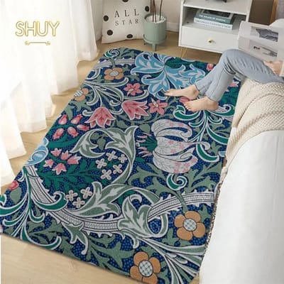 William Morris Aardbei Slaapkamer Tapijt Retro Vloermat Woonkamer Bank Decoratief Kleed Salontafel Matten Bedzijde Antislip Kleden 140x200cm-55x79in
