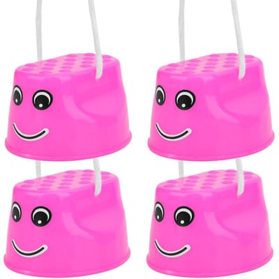 Lot de 2 paires d'échasses de marche épaisses pour enfants, équipement d'entraînement, jouet de marche pour enfants, rouge rouge