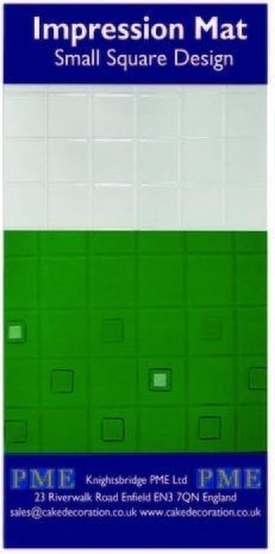 PME Impression Mat Square Design - Small - transparant - chocolade reliëfmat