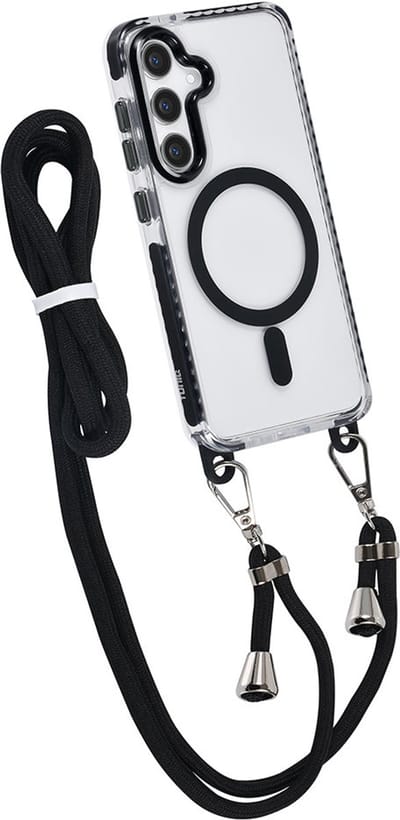 TUNIQ telefoonhoesje voor Samsung Galaxy S24 - MagSafe backcover met koord - Zwart
