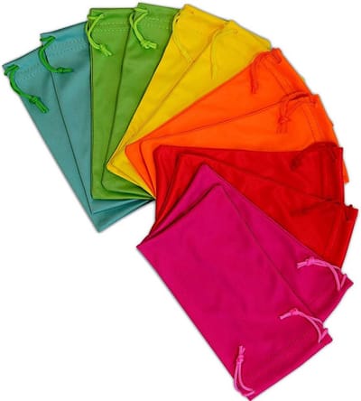 12x Microvezel Brillenhoesjes met Trekkoord - Beschermhoes voor Zonnebrillen en Oogglazen
