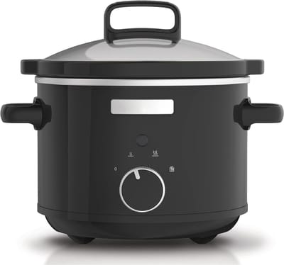 Nexvo® Slowcooker met Timer - Crockpot - Snelkookpan - Inclusief Warmhoudfunctie - 2.4 Liter - Zwart- 21cm x 29cm x 28cm; 3.1 kg