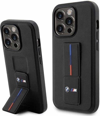 BMW hoesje voor iPhone 14 Pro 6.1" Zwart hardcase Grip Hot Stamp