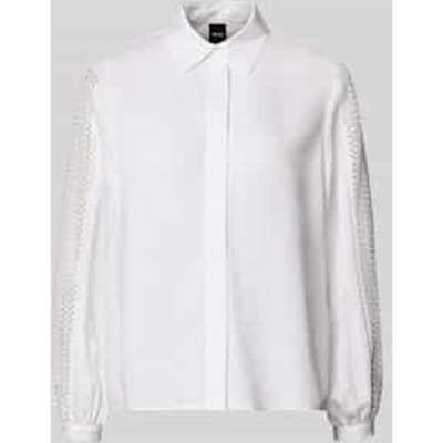 relaxed fit overhemdblouse van mix van lyocell en linnen model 'BADORA'