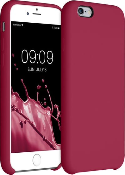 kwmobile telefoonhoesje geschikt voor Apple iPhone 6 / 6S - Hoesje met siliconen coating - Smartphone case in kersrood