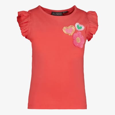 TwoDay meisjes top met hartjes rood - Maat 92