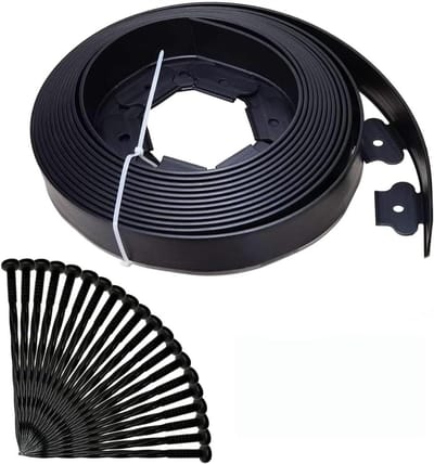 Tuinrand Afzetting - Graskant Steen - Bloembakken Maken - Flexibel PE Materiaal - 10 Meter - Zwart