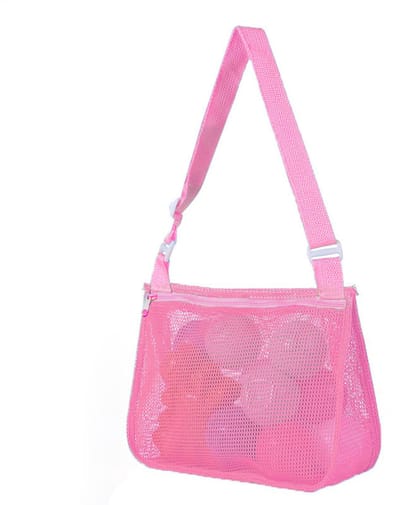 Opbergtas voor het strand kinderen– Opengewerkt schelpentasje – Reistas voor het strand – Transparante nettas – Strandtas van gaas – Zwemtas voor de zomer – Opvouwbare geweven tas – Ontworpen voor het opbergen schelpen, strandspeelgoed – 21x25x8cm