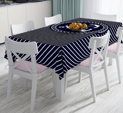 Bedrukt Velvet textiel Tafelkleed - Scheepsanker patroon - Fluweel - 135x220 - Tafelkleden - Tafellaken