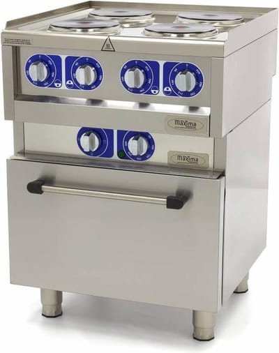 Professionele Horeca Fornuis - 4 Pitten - Met Oven - Elektrisch - 60 x 60 cm