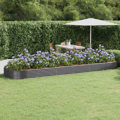 vidaXL - Plantenbak - 523x140x36 - cm - gegalvaniseerd - staal - antracietkleurig
