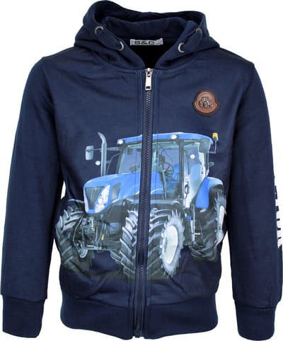 S&C Vestje blue tractor blauw Kids & Kind Jongens Blauw - Maat: 86/92