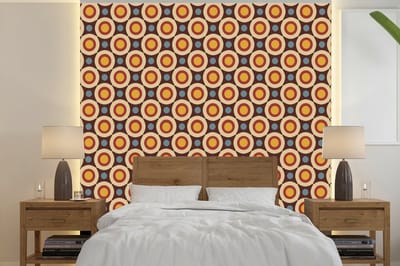 Behang - Fotobehang Retro - Vintage - Design - Cirkel - Breedte 240 cm x hoogte 240 cm