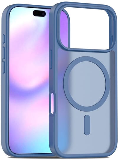 Geschikt voor iPhone 17 Pro hoesje blauw – MagSafe Compatibel Backcover – Slank en transparant