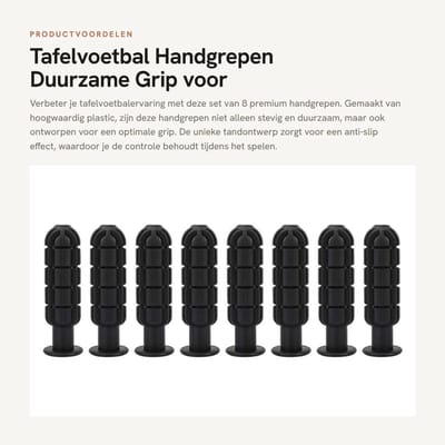 Dailygoods- Tafelvoetbalhandvat 8 Stuks - Antislip Grip - Duurzaam Plastic - Voor Tafelvoetbalspelers - Geschikt voor Kinderen - Makkelijk in Gebruik - Tafelvoetbal