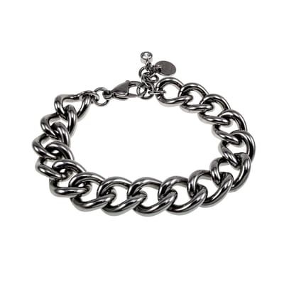 Cubaanse Schakelarmband met Zirkonia Hanger, Exclusieve Armband Dames, RVS - Premium Design esde2 - Verstelbaar 16- 19cm