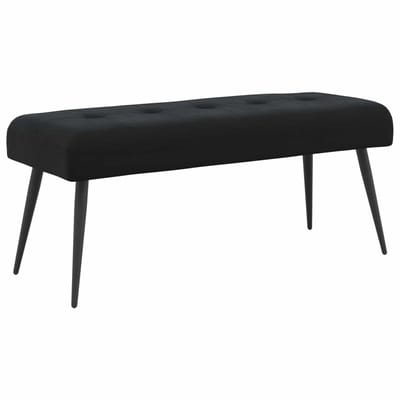 vidaXL - Bank - met - knopen - tufting - Zwart - 110 - x - 40 - x - 46 - cm - fluweel