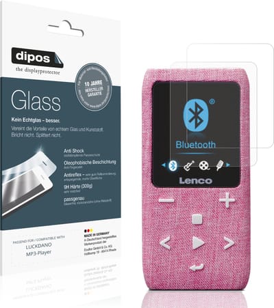 dipos – 2x Matte Pantserfolie geschikt voor LUCKDANO MP3-Player | 9H Screenprotector