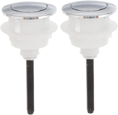 Vervangende Toiletknop - Enkele Spoeling - Toilet Reparatie - Verstelbare Staaf - 38-46mm Gat - Zilver