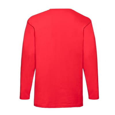Fruit of the Loom Heren Valueweight T-shirt met lange mouwen (Rood)