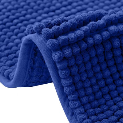 Dailygoods - flintronic Chenille-badmat antislip, 40 x 60 cm, zachte en comfortabele badmat, super absorberende pluizige badmatten voor badkamer, machine, wasbaar, sneldrogend - koningsblauw