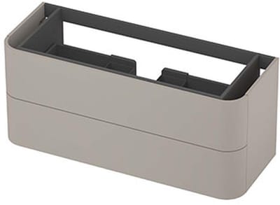 INK - Afgeronde Onderkast Gelakt 2 Laden Softclose Tbv Grepen - 1200x450x520 Mm - Mat Kasjmier Grijs