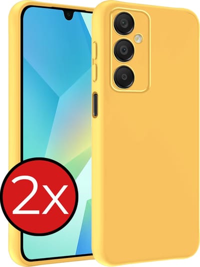 Hoesje - 2 Stuks - Geschikt voor Samsung Galaxy A16 - Sterk & Shockproof - Telefoonhoes - Back Cover - Case Siliconen - Telefoon Hoes - Geel