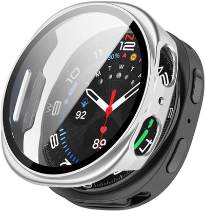 By Qubix - Hard case - Zilver - Geschikt voor Samsung Galaxy Watch 8 - 44mm