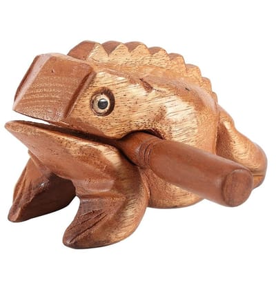 Dailygoods- Decoratieve Kikker Houten Gelukskikker - Decoratie Kantoor - Decoratie Huis - Decoratie Bureau - Cadeau Vrienden - Afmeting 15,6 cm