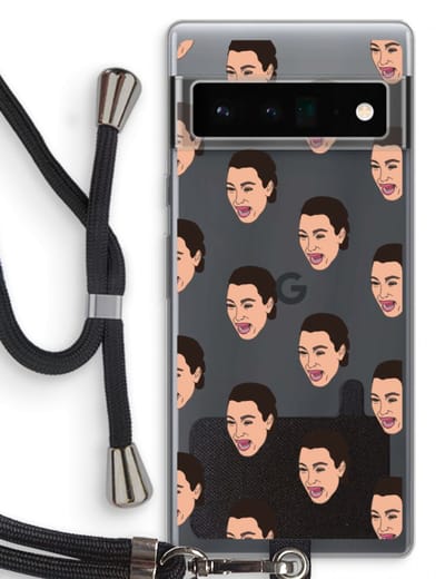 Case Company® - Hoesje met koord geschikt voor Google Pixel 6 Pro hoesje met Koord - Ugly Cry Call - Telefoonhoesje met Zwart Koord - Bescherming aan alle Kanten en Over de Schermrand