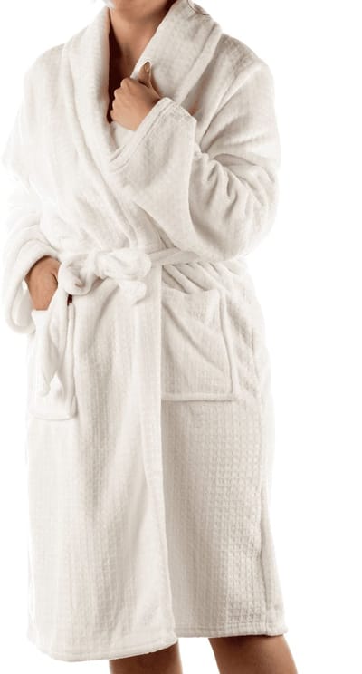 Textino - BEAU - badjas 116 cm - volwassenen - maat M/L - wafelstructuur - Snow White - wit
