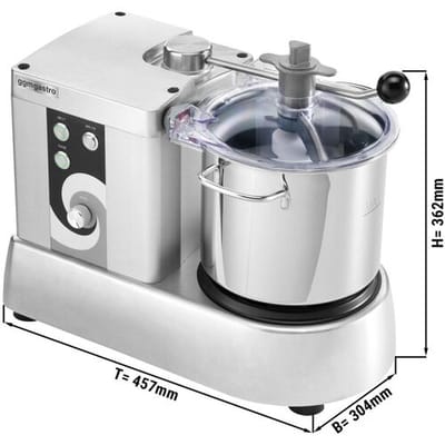 GGM Gastro Cutter - 5,3 Liter - 350 Watt - 230 Volt - 600-2800 U/min Zilver