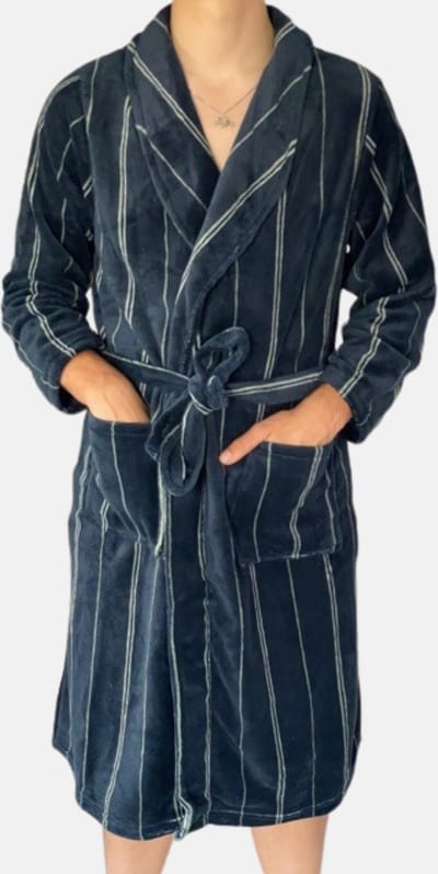 HL Tricot - Heren badjas/kamerjas - Maat XL - Mannen - MARINE -