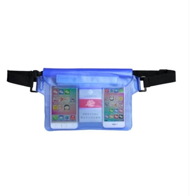 Waterdichte zwemheuptas van PVC met afsluiting voor iPhone, iPad, sporttas, opbergtas voor mobiele telefoons, waterdichte tas voor onder water. PVC blauw