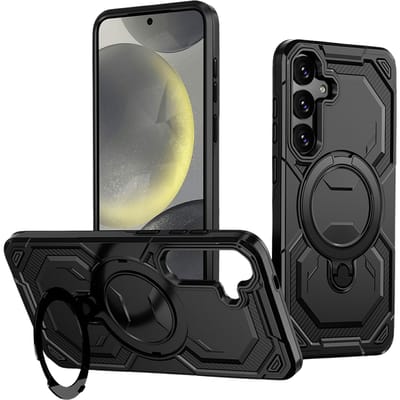 CaseBody Samsung Galaxy S26 Magnetic Kickstand Ring Hoesje Zwart