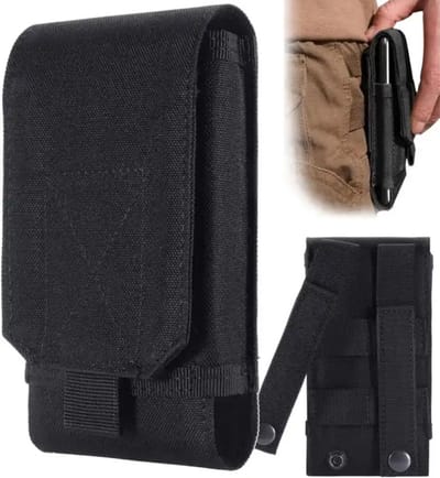 Nylon Heuptas I Outdoor Riem Tas I Telefoontas I Smartphone Tas I Heuptas I Waterdicht I Survival Tas I Zwart