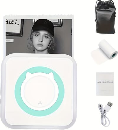 Mini Printer - Pocket Printer - Mobiele Fotoprinter - Voor Mobiel - Draadloos - Groen