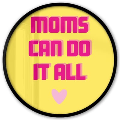 Poster in lijst Rond - Fotolijst 40x40 cm - Posters - Quote - Moeder - Hartje - Roze - Ronde posterlijst zwart - Decoratie - Wanddecoratie woonkamer - Muurdecoratie slaapkamer