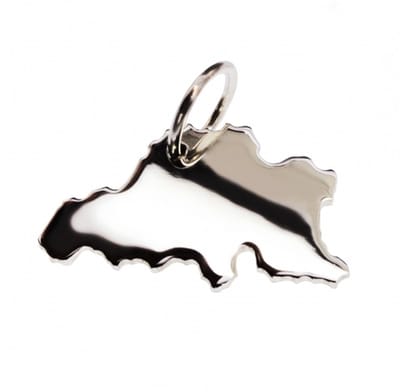Zilveren Landkaart België ketting hanger