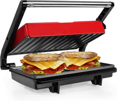 SNJY® Grill Apparaat - Bakplaat Electrisch - Tafelgrill - 750 W - Rood