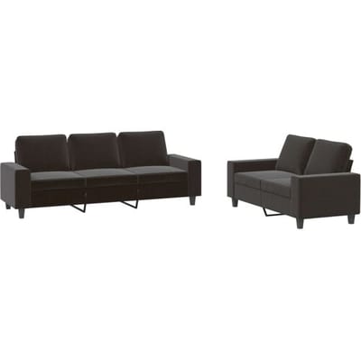 vidaXL - 2-delige - Loungeset - stof - zwart