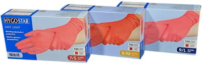 Hygostar wegwerp handschoenen nitril poedervrij ROOD - maat M - 100 stuks