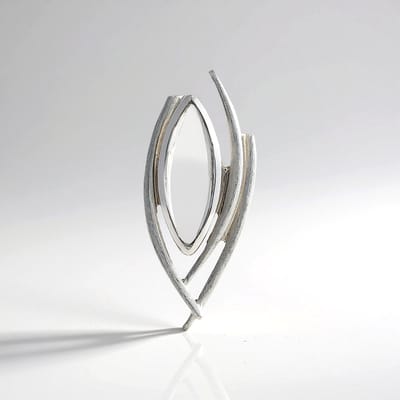 Cavill - 925 Sterling Zilveren Hanger met Witte Kwarts 2,995 ct Marquise Cabochon - Modern Minimalistisch - Luxe Sieraad 33x14 mm